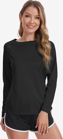 MEETWEE Sporttop 'UV shirt Breathable UPF50+' in Zwart: voorkant