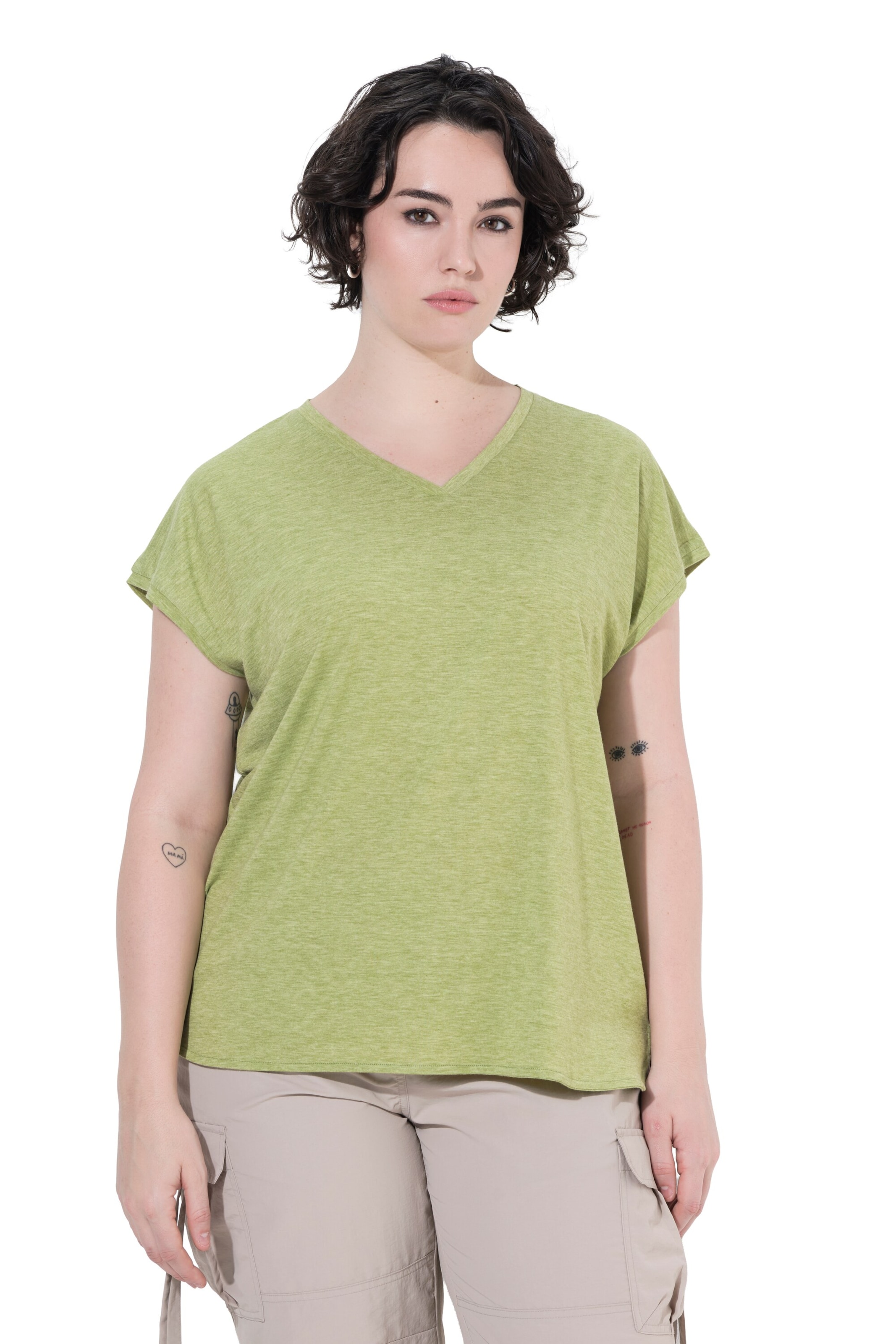 Ulla Popken Shirt in Groen: voorkant