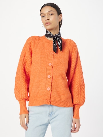 MSCH COPENHAGEN Knit Cardigan 'Peggy' in Orange: front