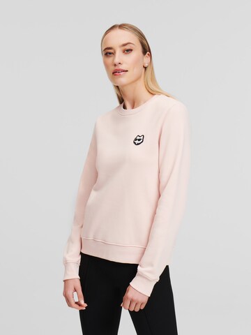 Sweat-shirt Karl Lagerfeld en rose : devant