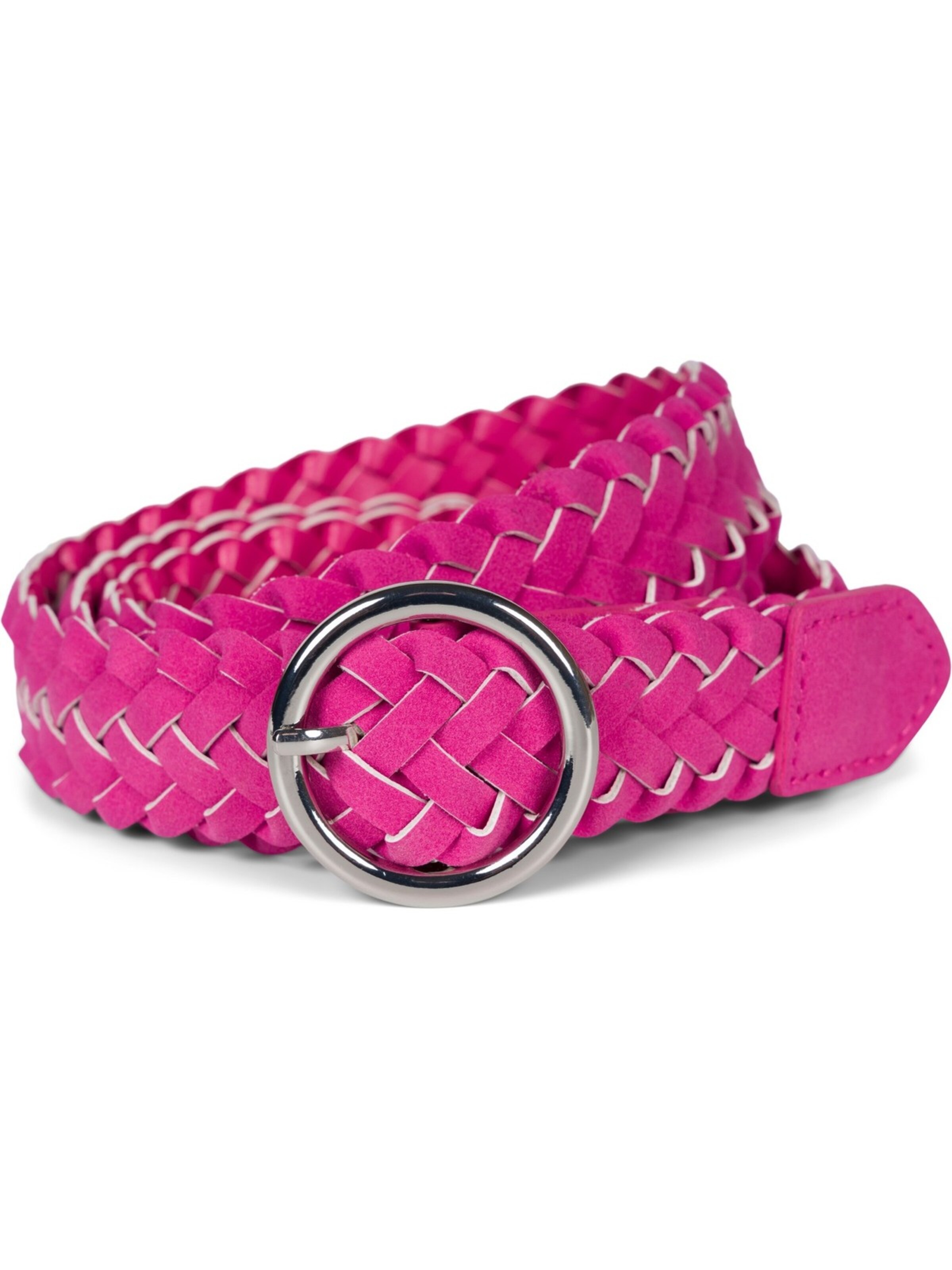 styleBREAKER Gürtel 'Schmaler Flechtgürtel'‌‌ in Pink