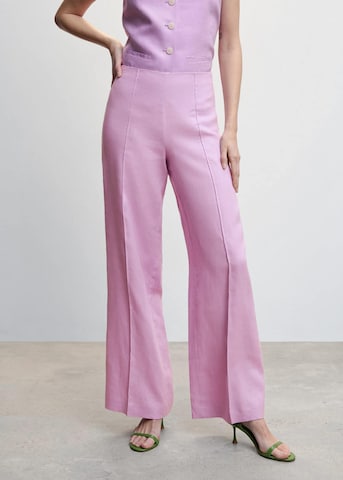 MANGO Szeroka nogawka Spodnie w kant 'Watson' w kolorze fioletowy: przód