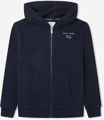 Pepe Jeans Zip-Up Hoodie 'Oliver' in Blue: front