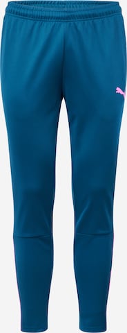 Coupe slim Pantalon de sport 'TeamLIGA' PUMA en bleu : devant