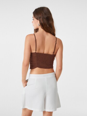 Bershka Top in Bruin