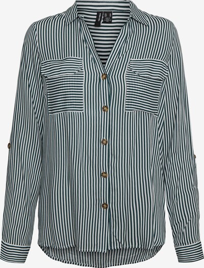 Bluză 'Bumpy' VERO MODA pe verde închis / alb, Vizualizare produs