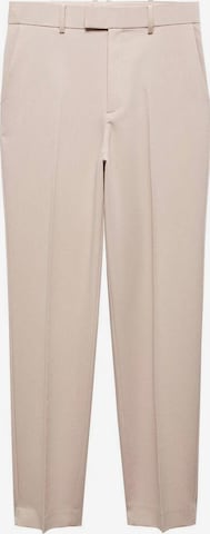 Coupe slim Pantalon à plis 'Boreal' MANGO en beige : devant