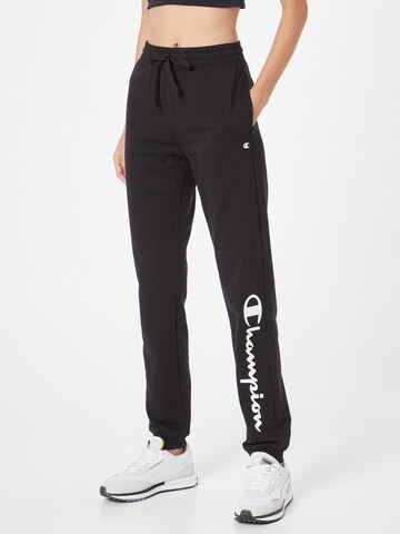 Champion Authentic Athletic Apparel Tapered Workout Pants in Black: front