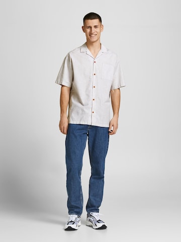 JACK & JONES جينز مضبوط قميص 'Summer' بلون أبيض