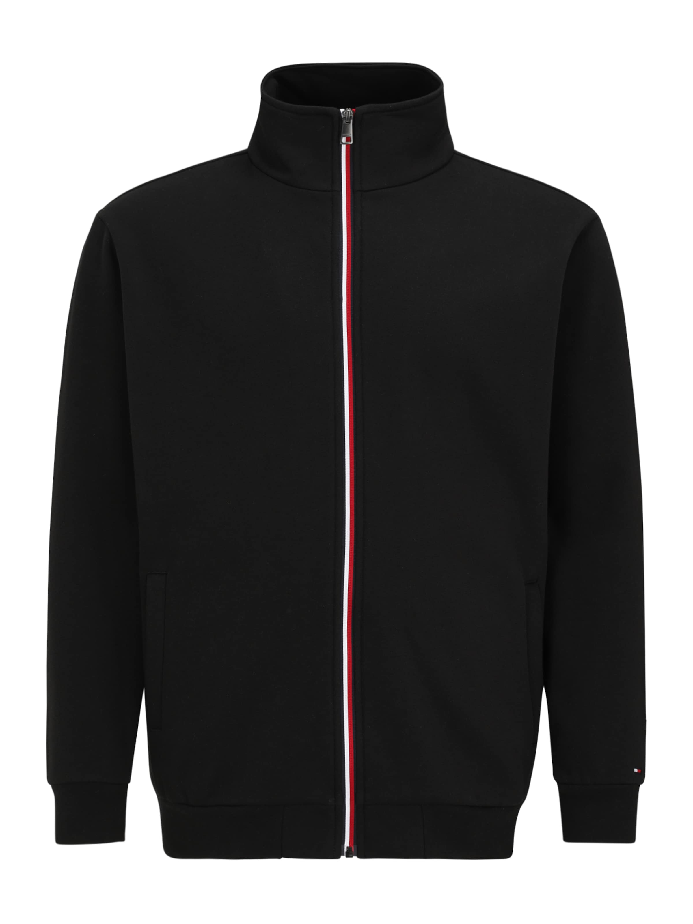 Tommy Hilfiger Big & Tall Sweatjacke in Schwarz: Vorderseite