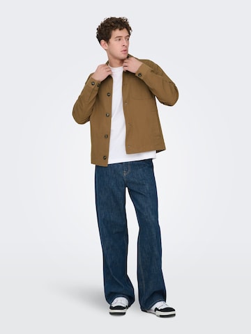 Only & Sons - Ajuste regular Camisa 'ONSRONNIE' en marrón