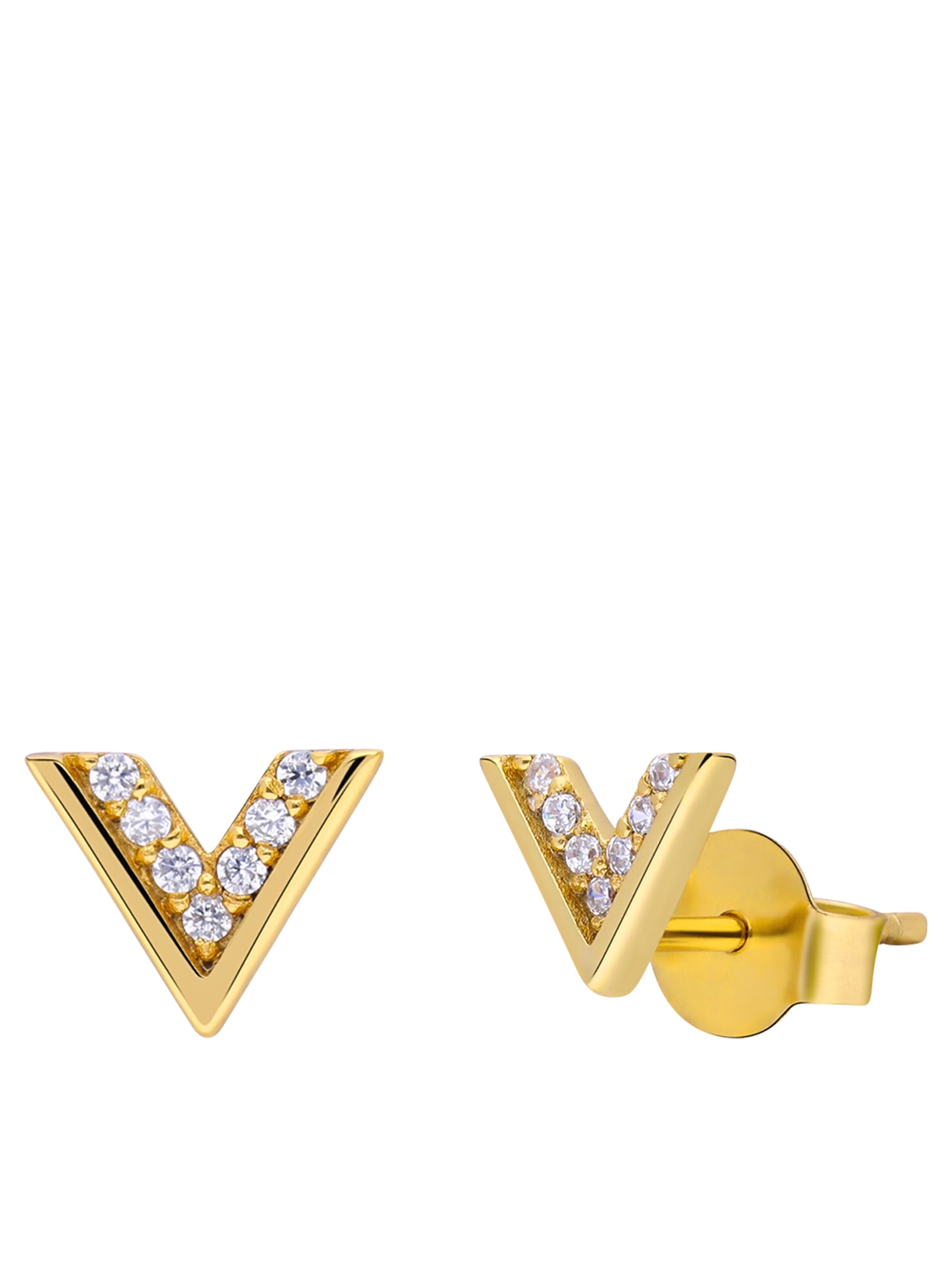 Boucles d'oreilles Lucardi en or : devant