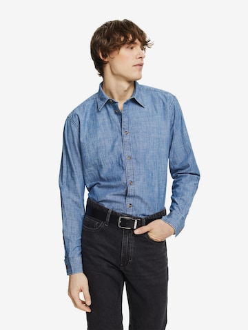 ESPRIT Comfort fit Button Up Shirt in Blue: front