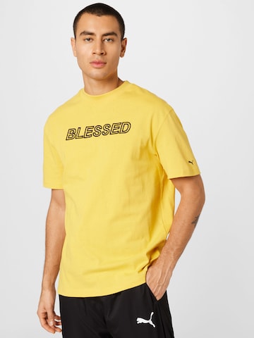 PUMA Тениска 'PUMA x NJR' в жълто: отпред