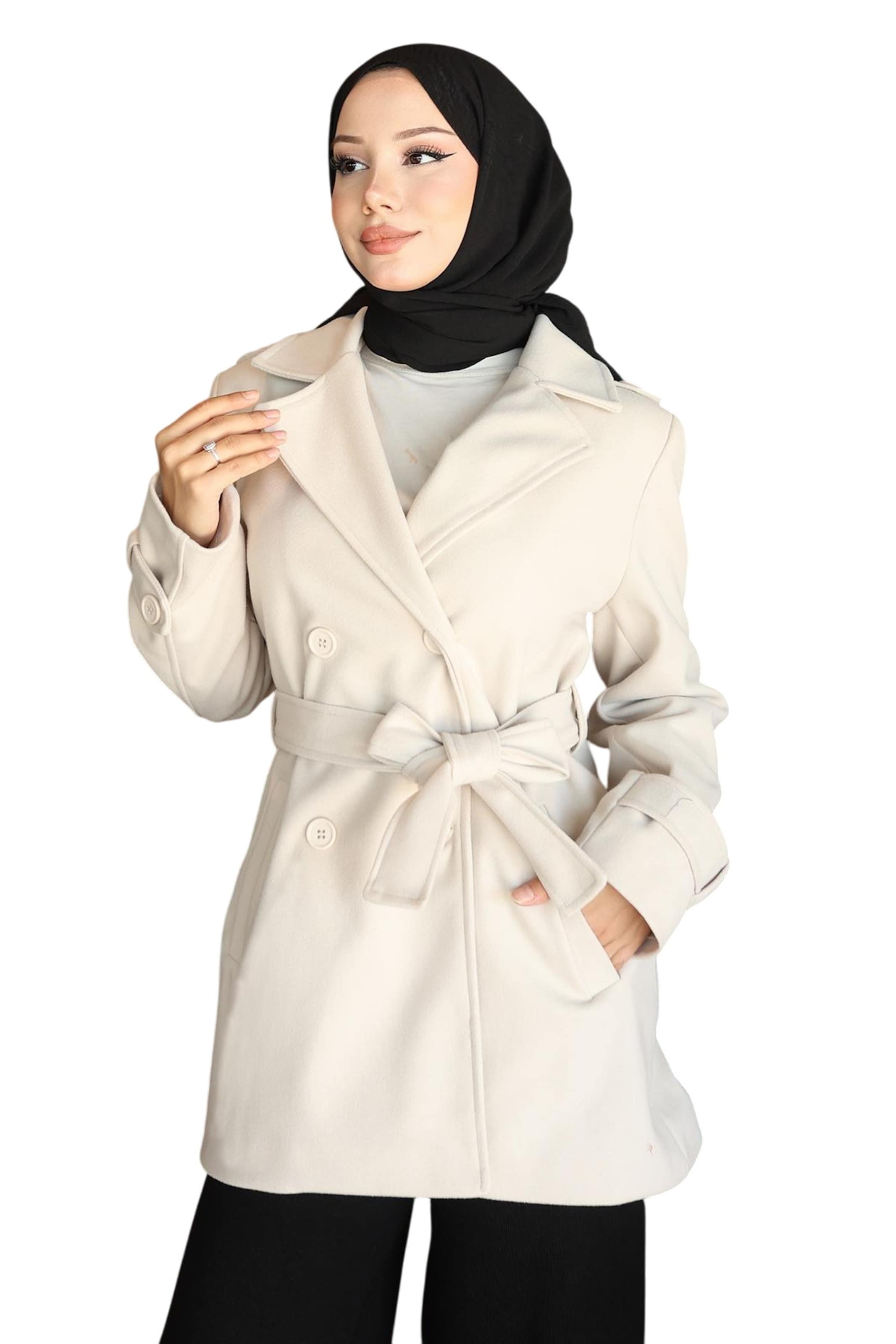 MODAMIHRAM Between-seasons coat in Beige: front