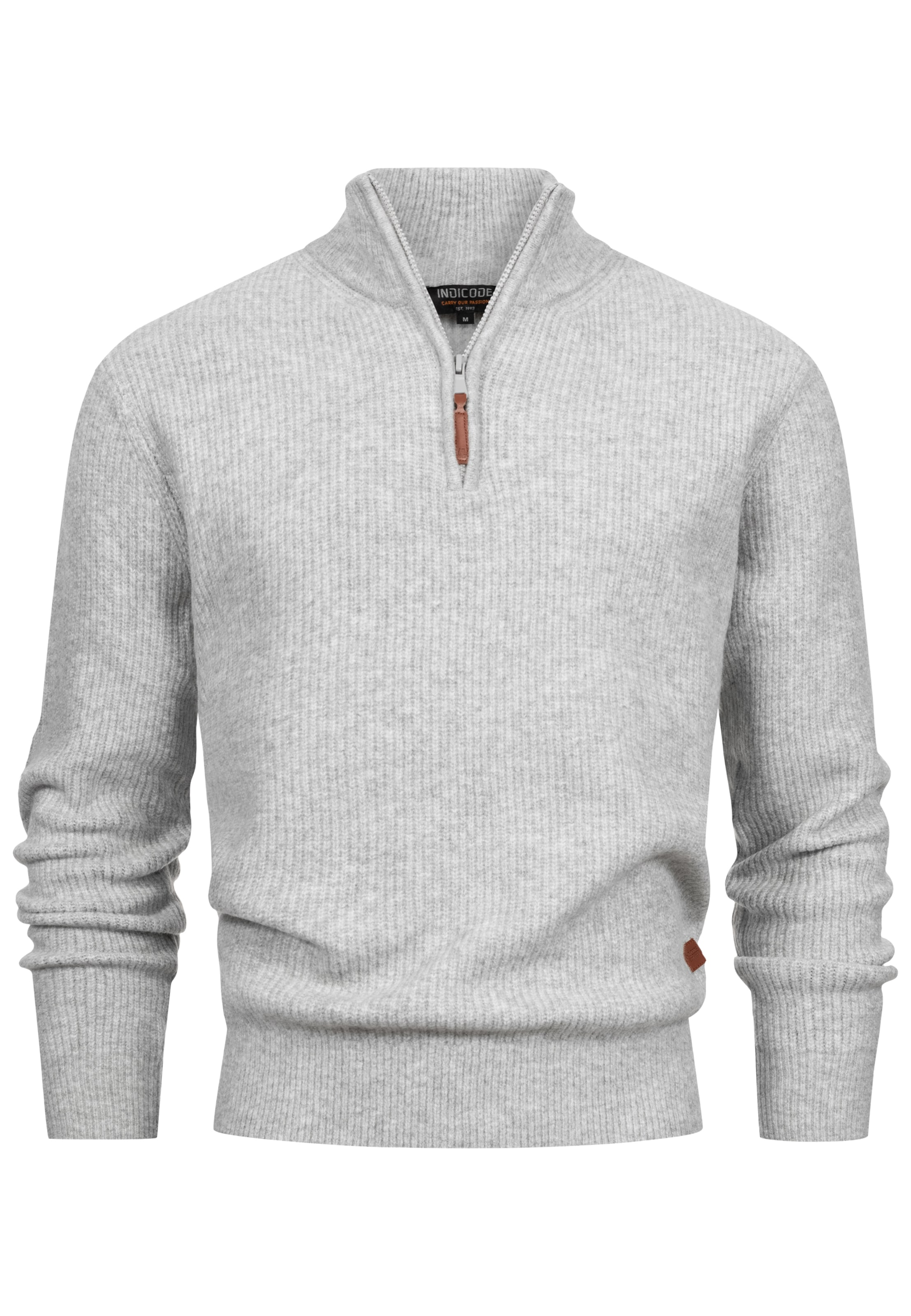 INDICODE JEANS Sweater 'INPeace' in Grey: front