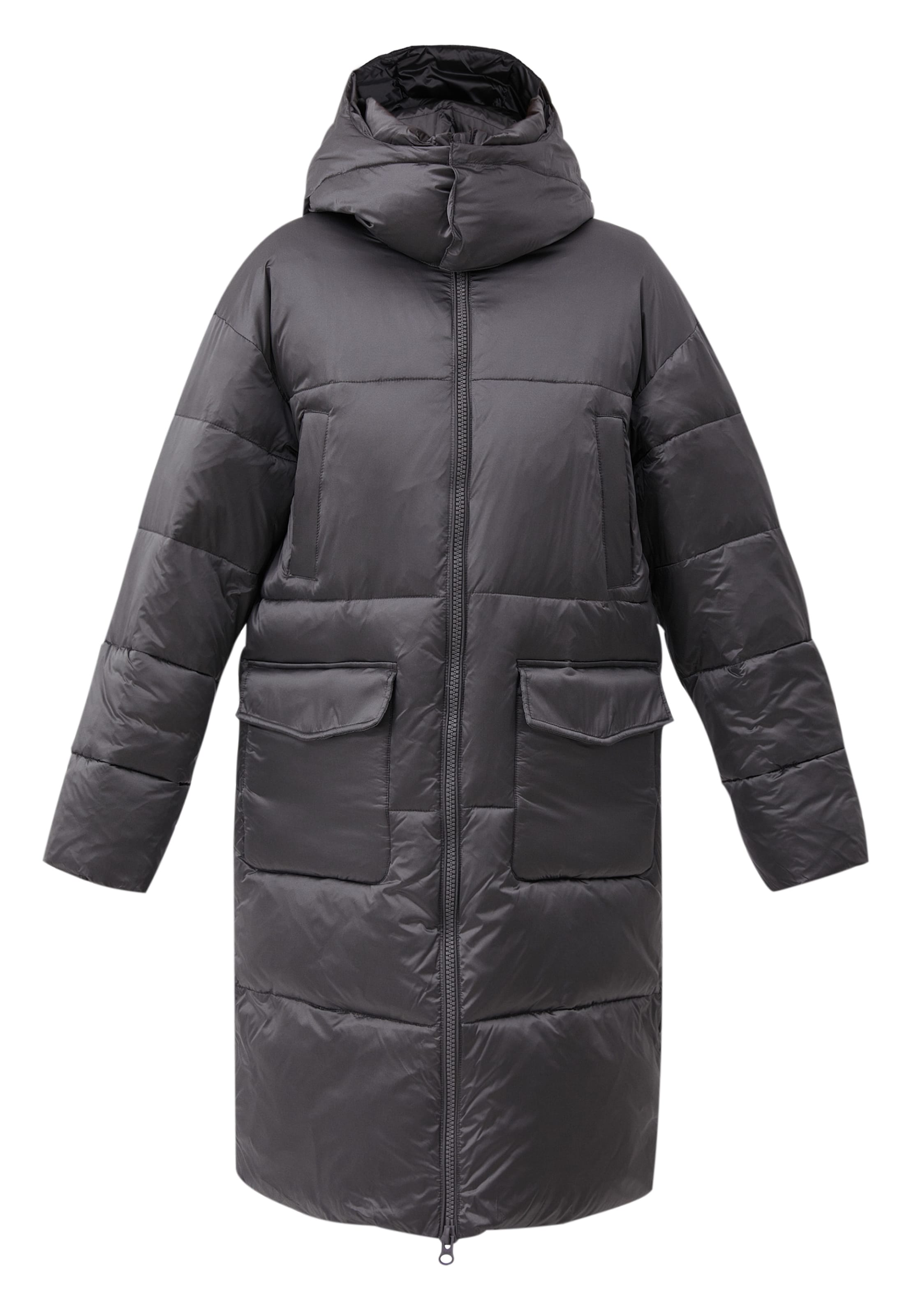 Finn Flare Steppmantel 'Basic' in Grau: Vorderseite