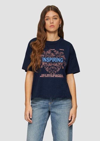 T-shirt QS en bleu : devant