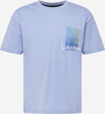 Calvin Klein Tričko 'Summer Clouds' – modrá: přední strana