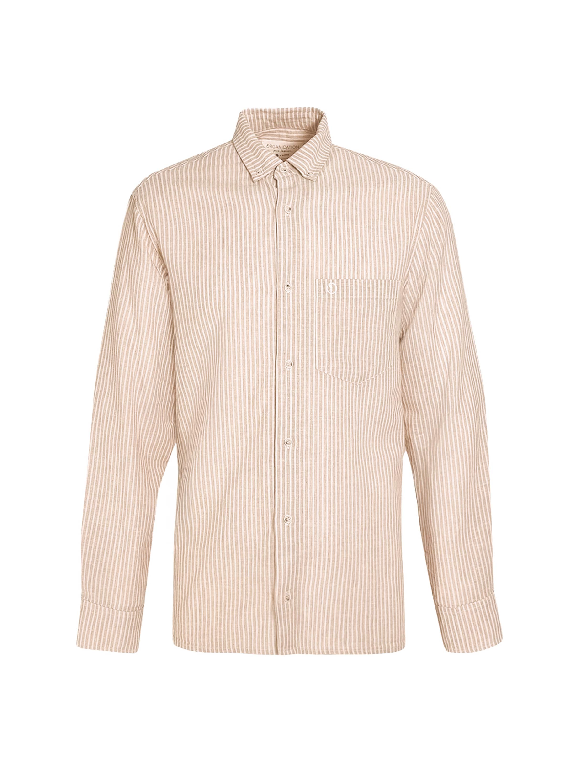 Organication Regular Fit Hemd in Beige: Vorderseite