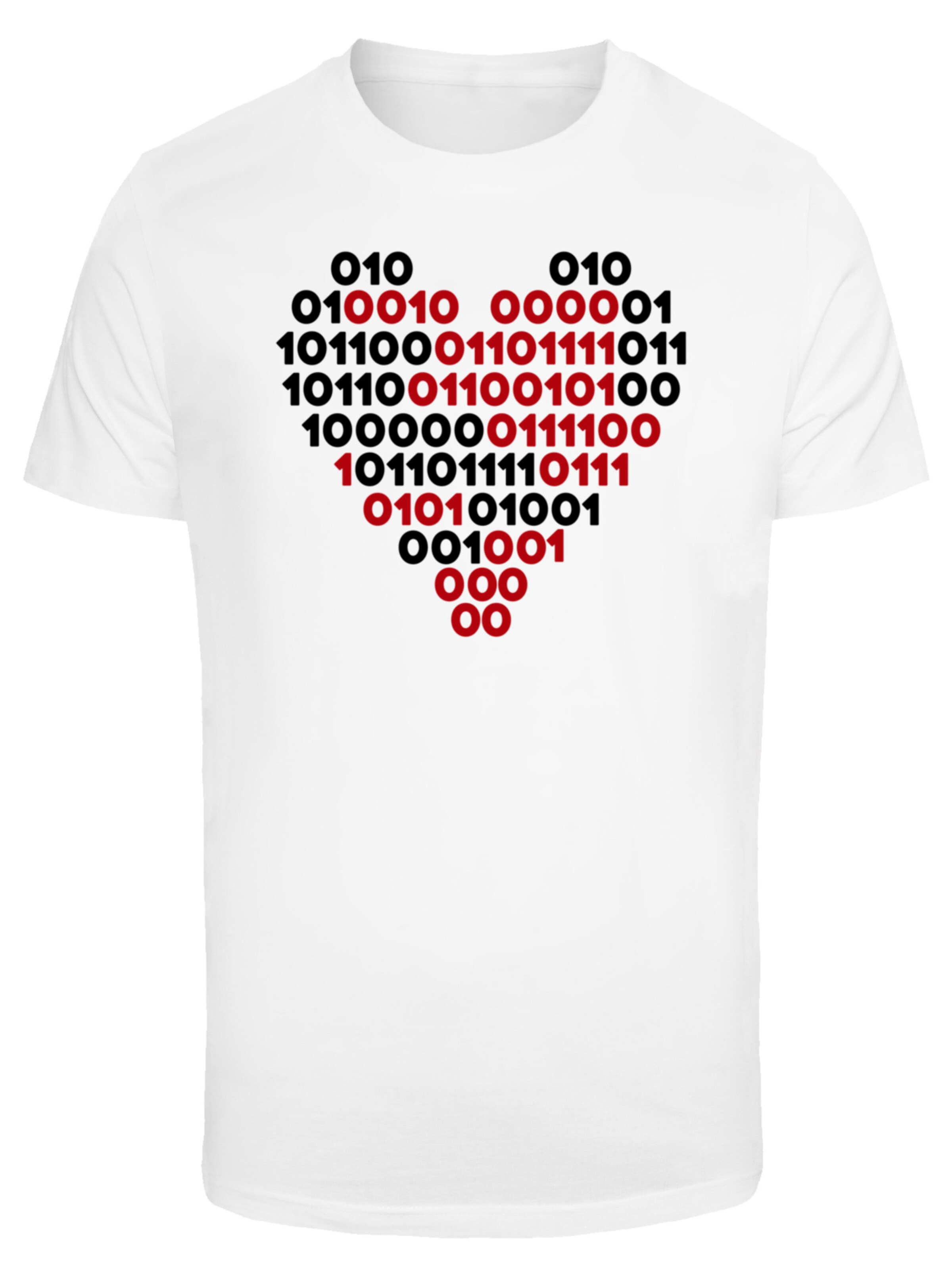 T-Shirt 'I love you 01001001 Binary Code Herz  Valentinstag' F4NT4STIC en blanc : devant