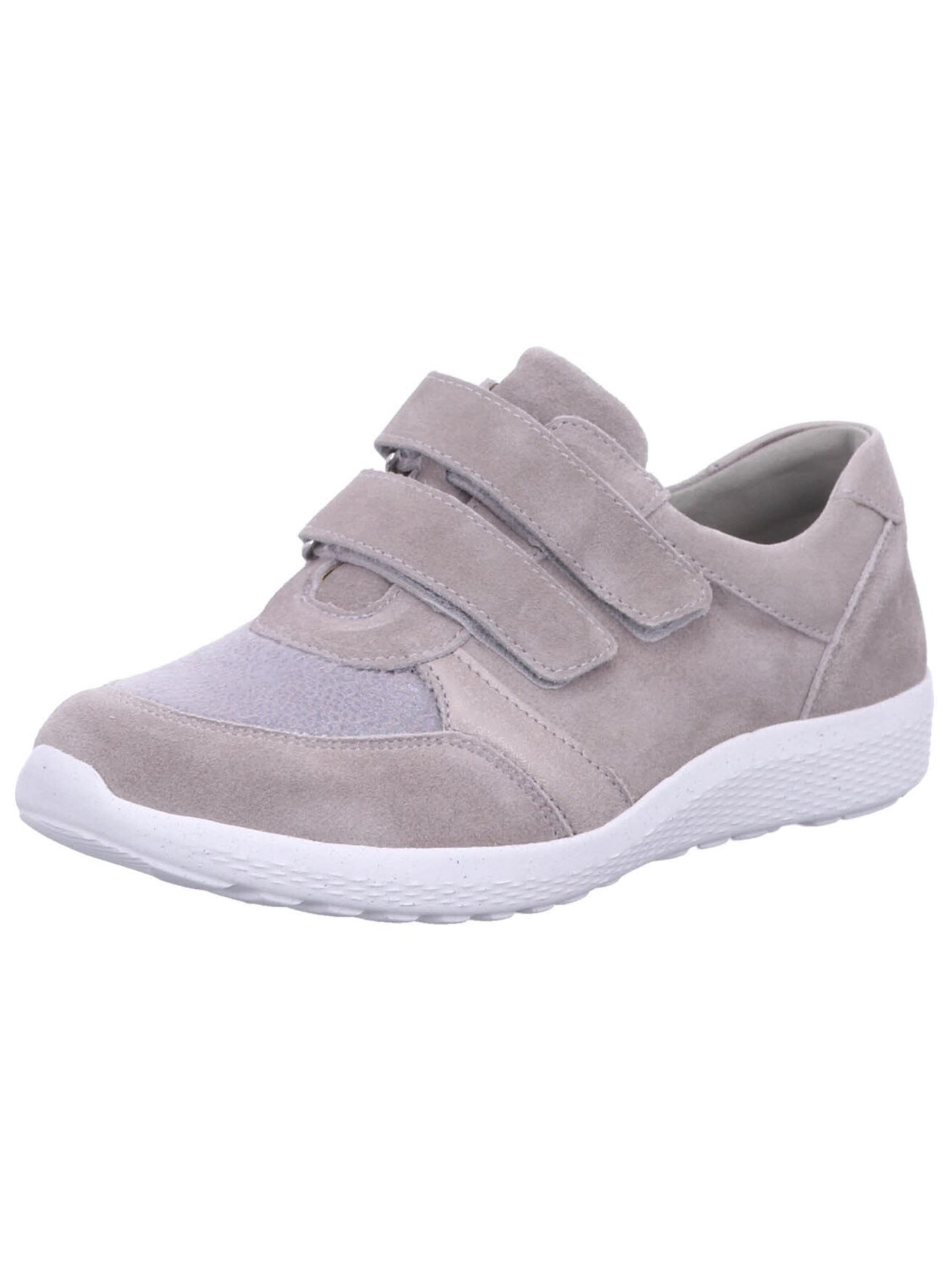 WALDLÄUFER Låg sneaker 'Schnürschuh Damen 815M30-302 201 Echtleder in grau' i grå: framsida