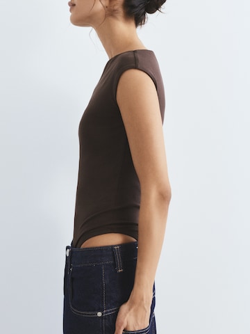 Pull&Bear Блуза боди в кафяво