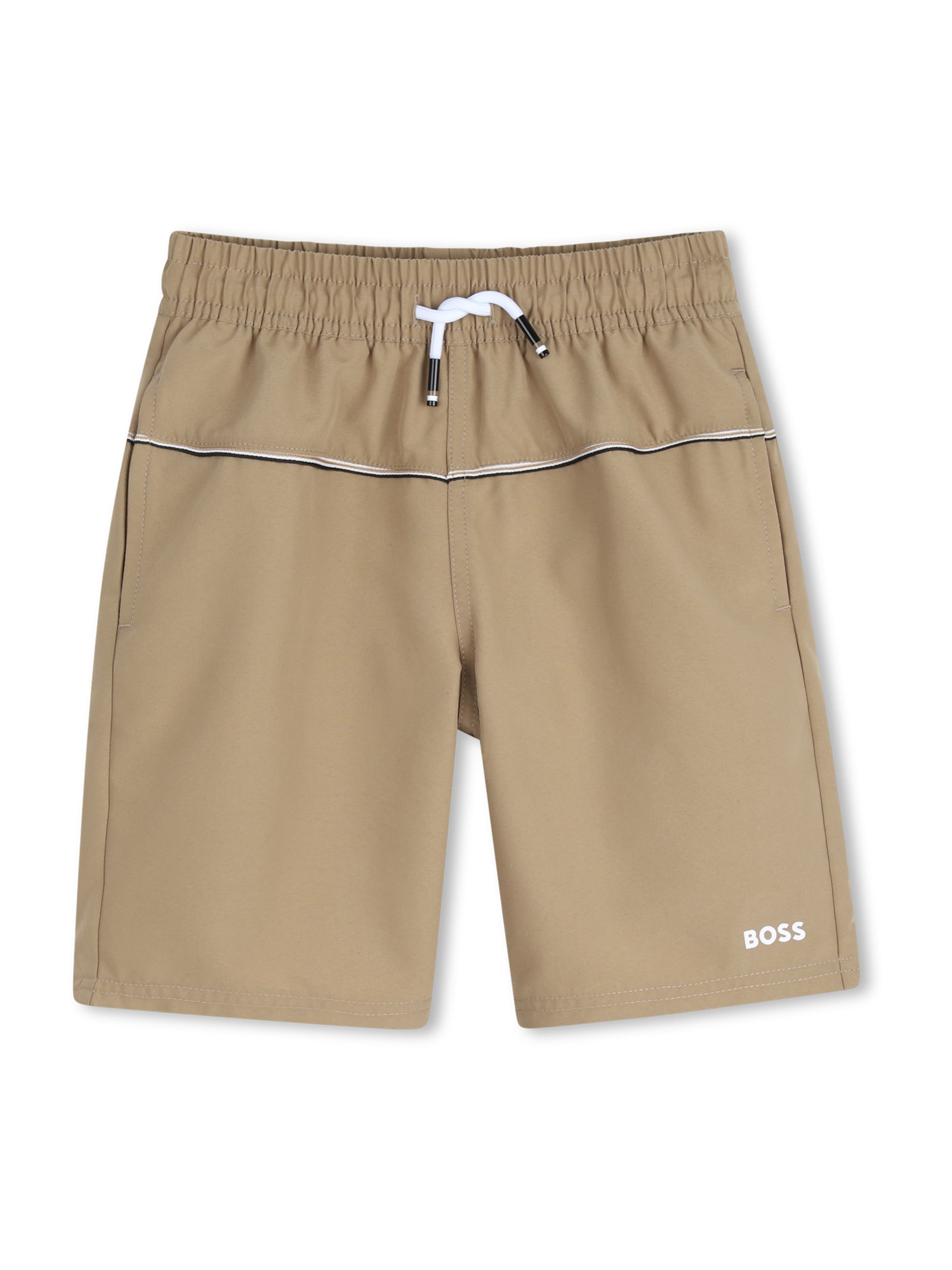 BOSS Kratke kopalne hlače | bež barva: sprednja stran