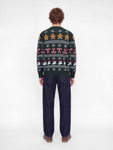 JACK & JONES Sveter 'JJXMAS SANTA' - Zelená