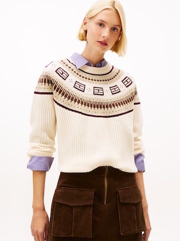 Pull-over TOMMY HILFIGER en beige : devant