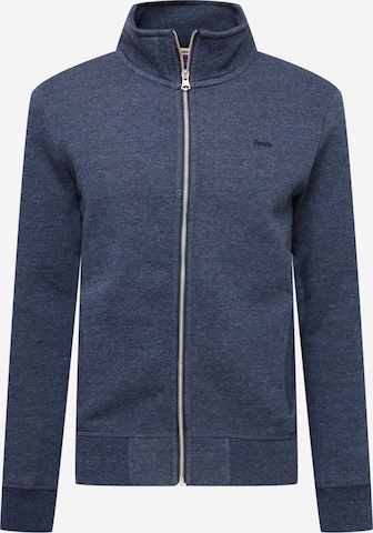 Superdry Sweat jacket in Blue: front