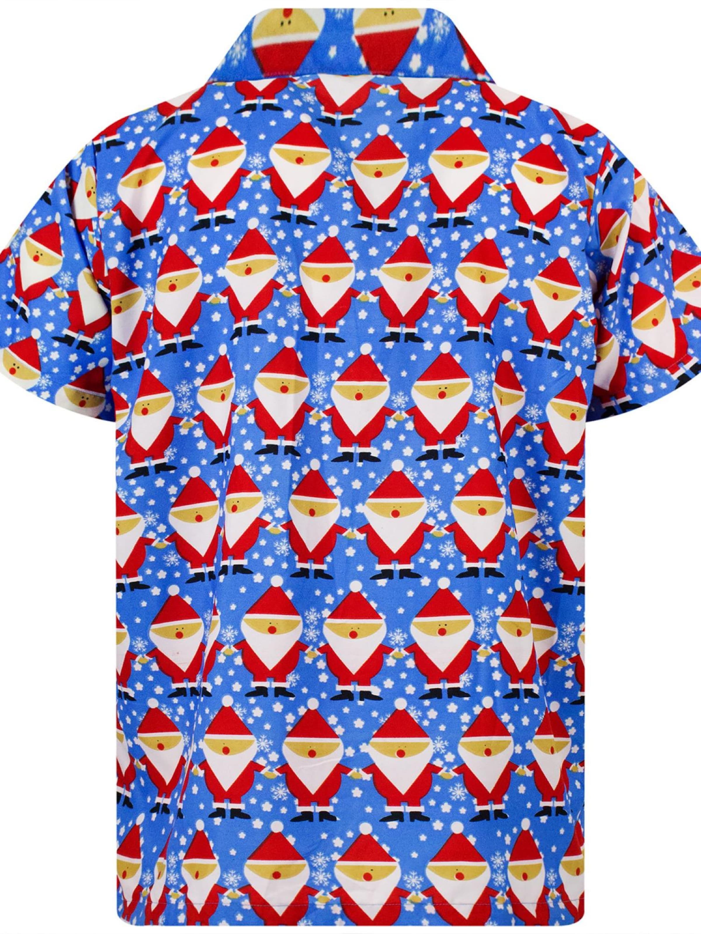 Regular fit Camicia 'Christmas Santa Allover' di King Kameha in blu