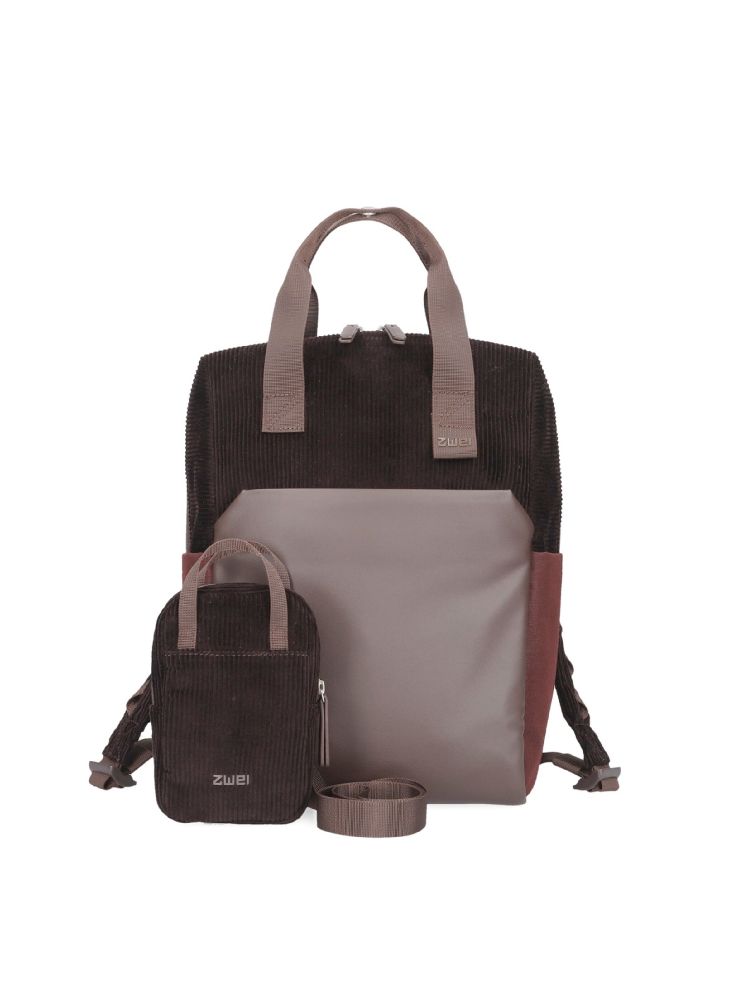 ZWEI Backpack 'LOU LUR130' in Brown: front