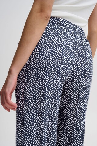 ICHI Wide leg Broek 'Marrakech' in Blauw