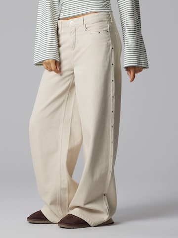 LMTD Wide Leg Jeans in Beige