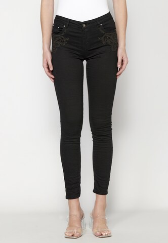 KOROSHI Regular Jeans in Black: front