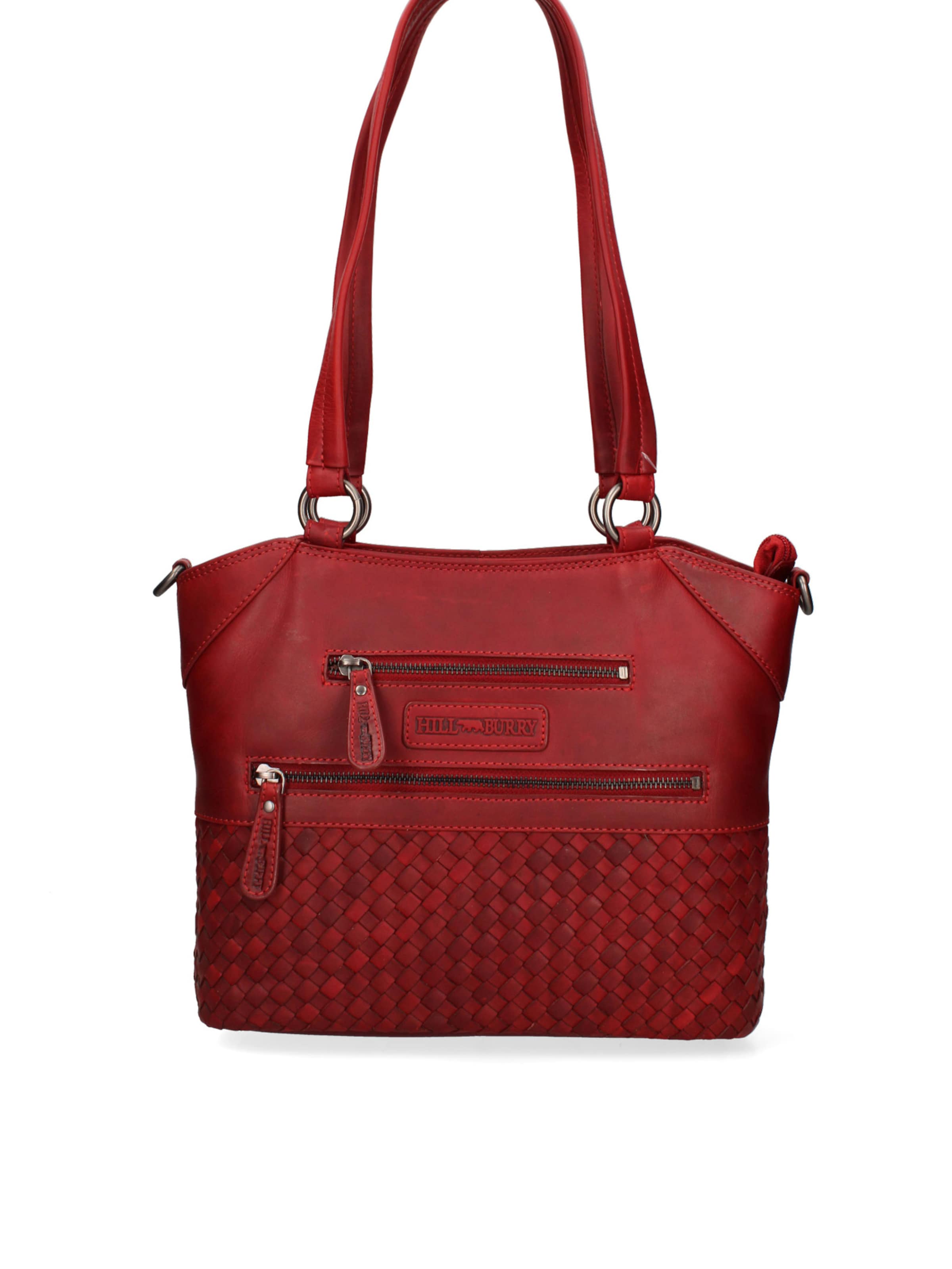 Borsa a spalla 'Borsa a Spalla Uomo Vera Pelle Vitello Ingrassata con Tracolla Regolabile 30x30 cm' di HILL BURRY in rosso: frontale