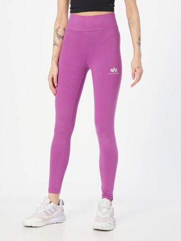 ALPHA INDUSTRIES Skinny Legíny – fialová: přední strana