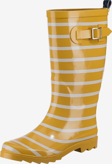 Inselhauptstadt Gummistiefel in gelb / schwarz / weiß, Produktansicht