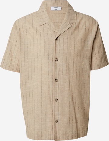 DAN FOX APPAREL Regular fit Button Up Shirt 'Patrick' in Beige: front