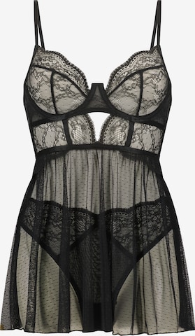 Hunkemöller Negligee 'Isabelle' in Black: front