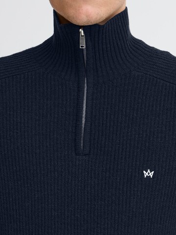 Kronstadt Sweater ' KSDoors half Zip ' in Blue