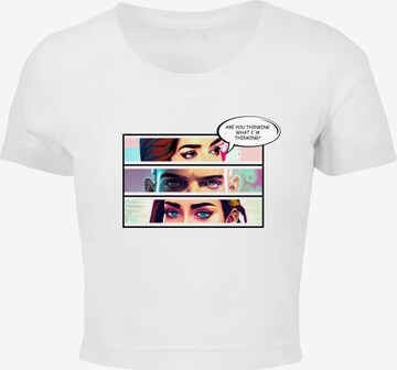 Merchcode T-Shirt 'Thinking Comic' in Weiß: predná strana