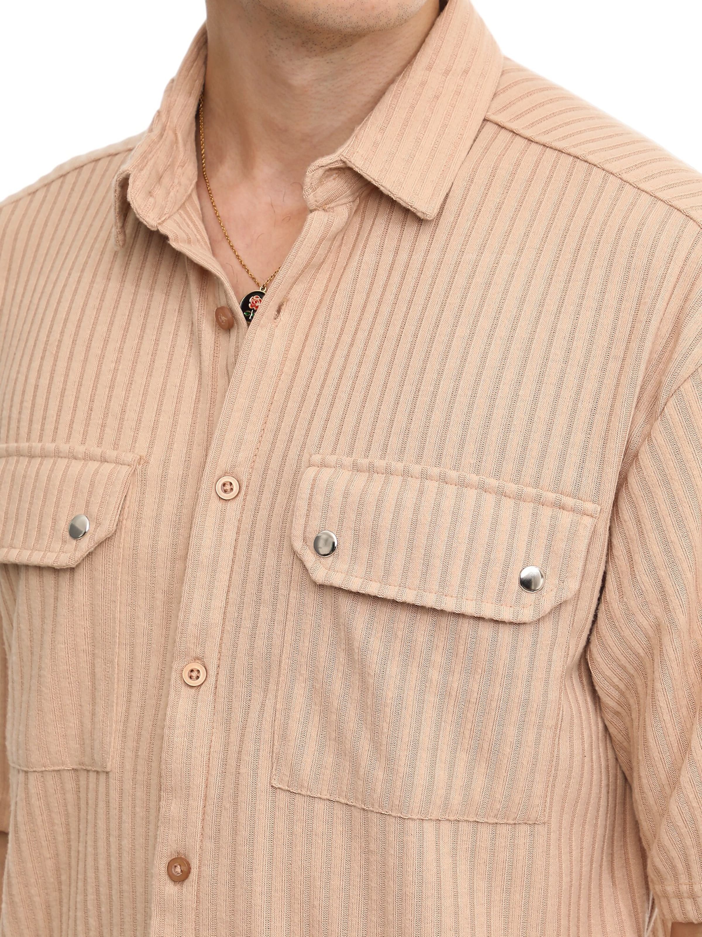 Campus Sutra Regular fit Button Up Shirt ' Tina ' in Beige