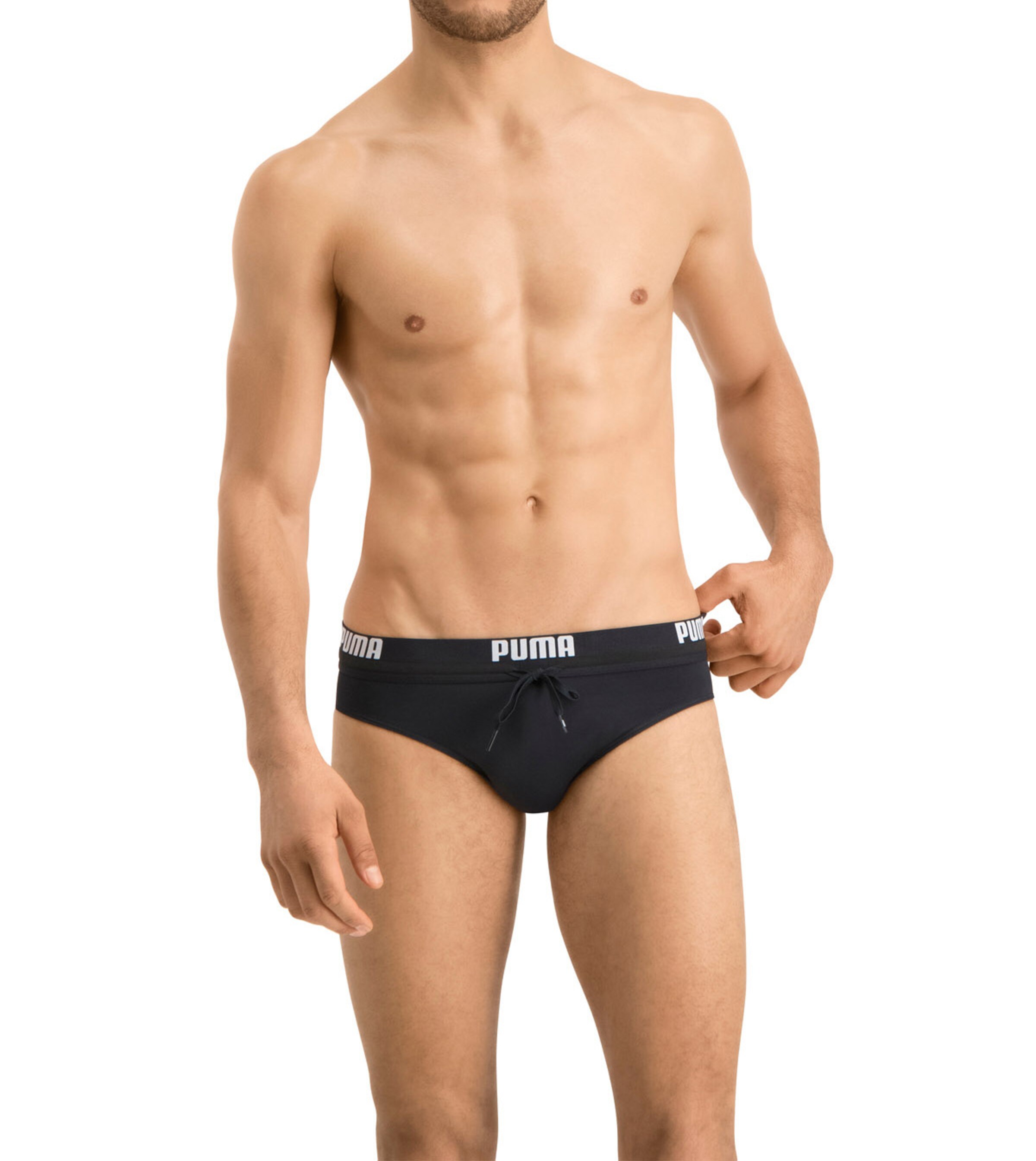 PUMA Swim Trunks in Black: front