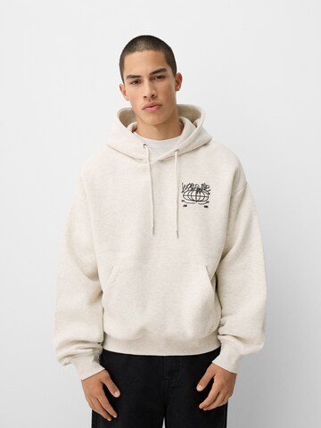 BershkaSweater majica - siva boja: prednji dio