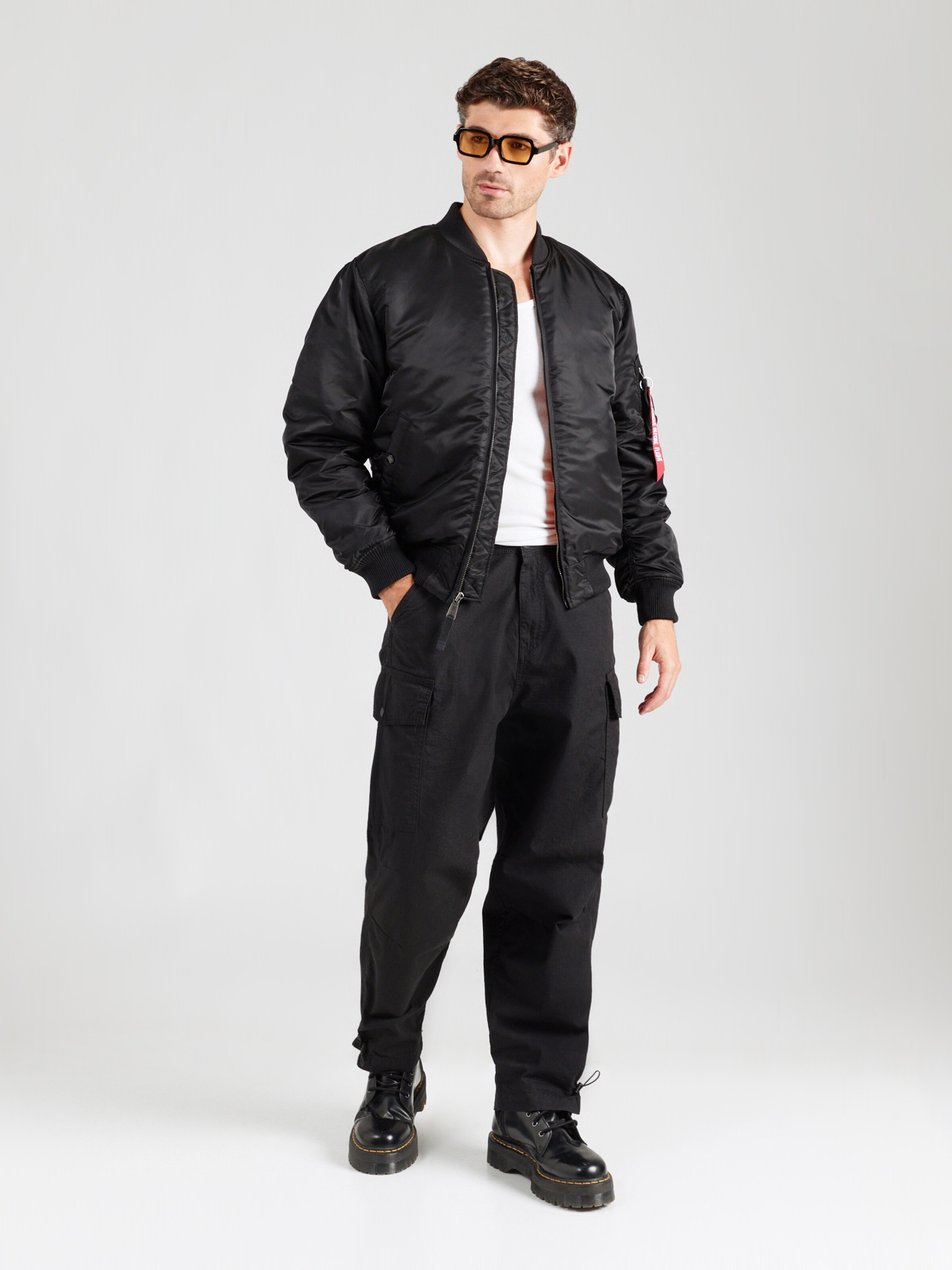 ALPHA INDUSTRIES Between-Season Jacket 'MA-1 Dragon' in Black