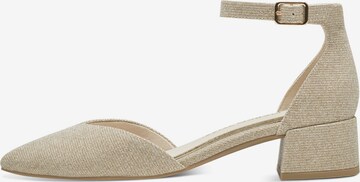 MARCO TOZZI Дамски обувки на ток с отворена пета в злато