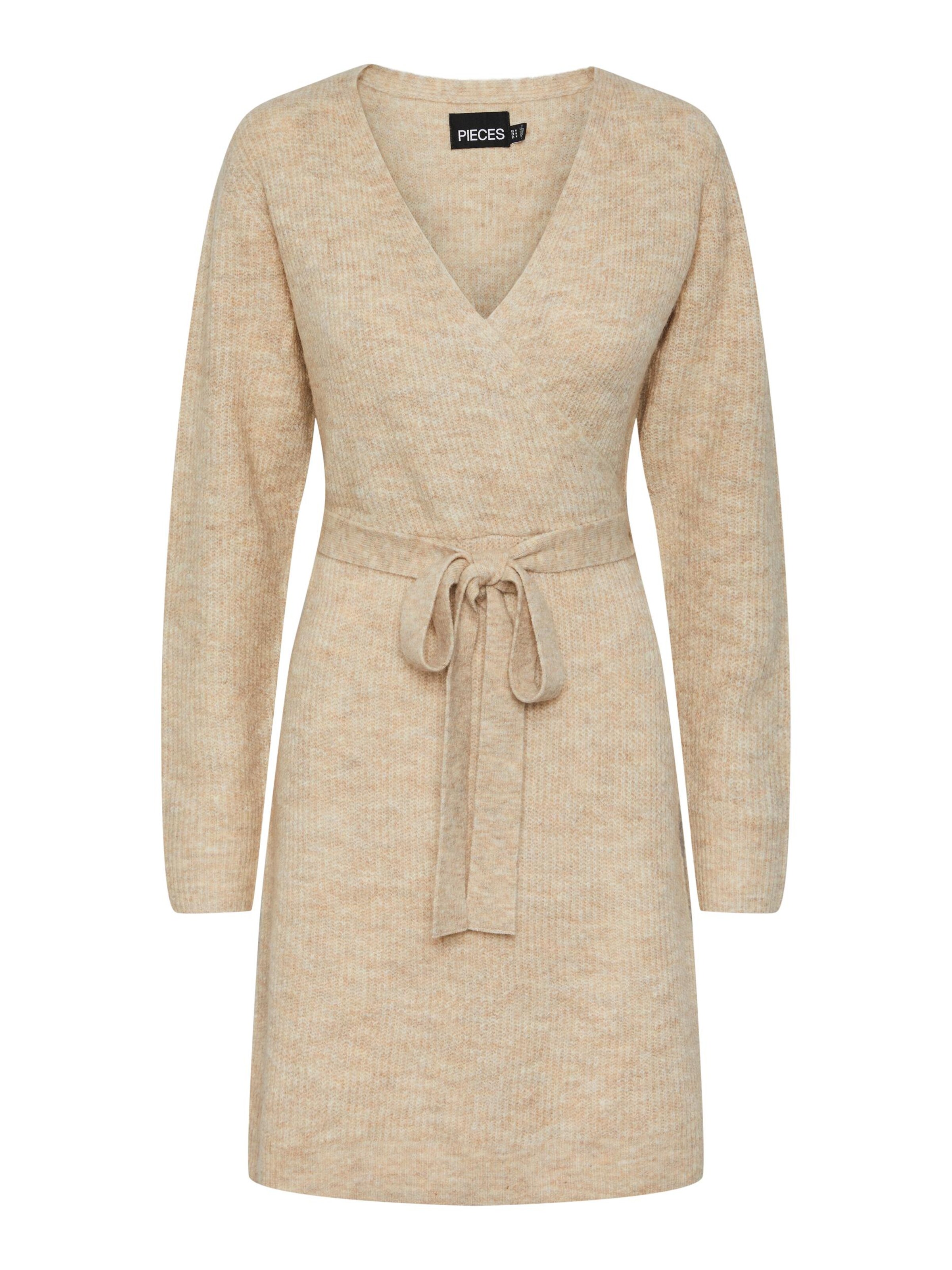 PIECES Knit dress 'ELLEN' in Grey: front