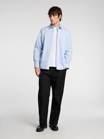 SELECTED HOMME Loosefit Bandplooibroek 'Adam' in Zwart